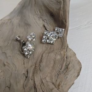 Vintage rhinestone screw back earrings